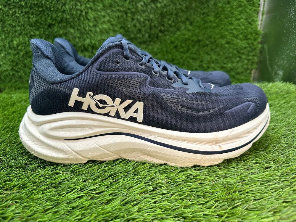 Hoka One One Clifton 10 1162030-NWT Athletic Sneaker Men's 9.5D Blue Jacquard